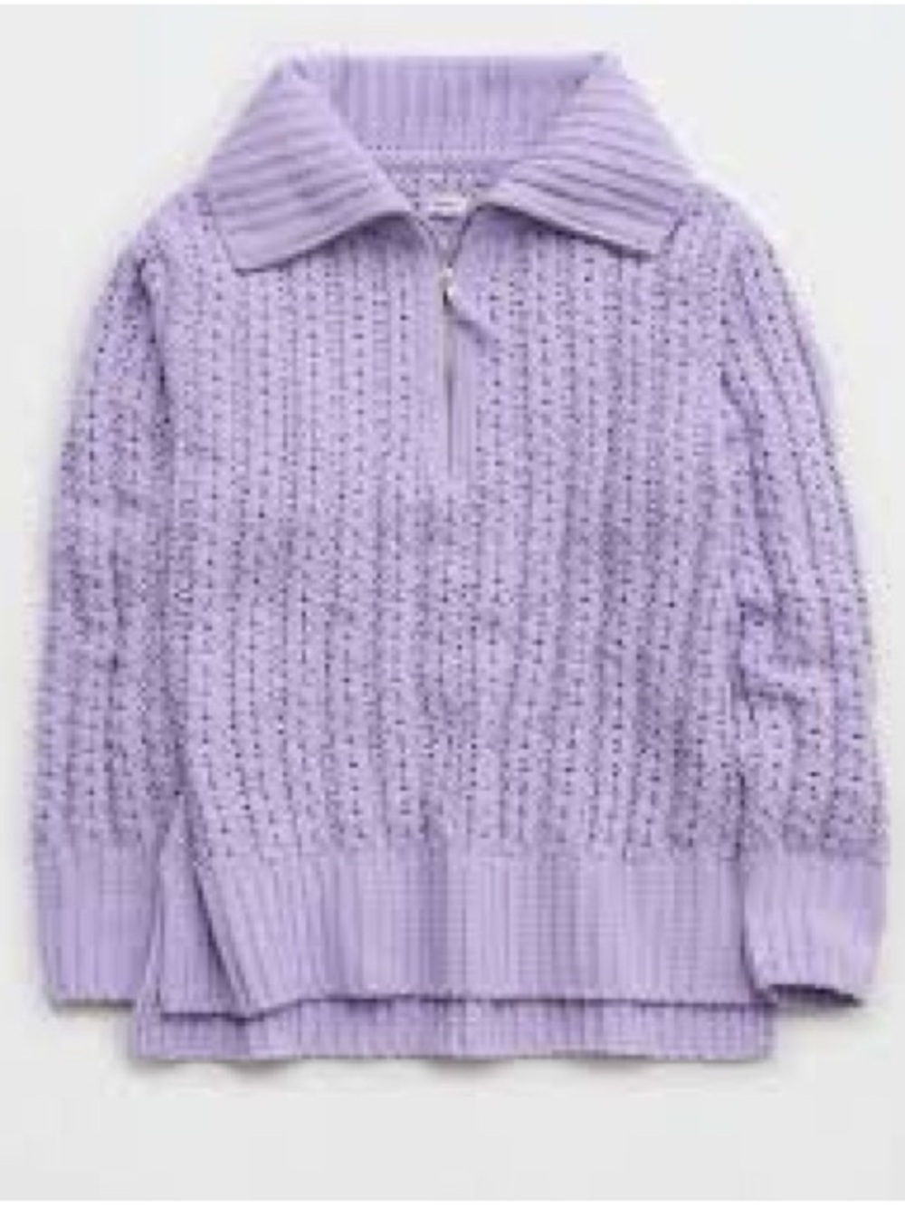 Aerie Cable Car Quarter Zip Sweater